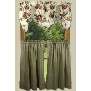   Floral Window Valance with ties or Tier Curtains