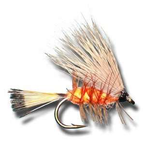 Palmered Caddis   Orange Fly Fishing Fly  Sports 