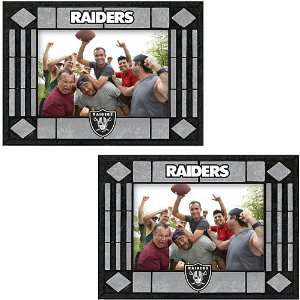   Raiders Art Glass Horizontal Frames   Set of 2