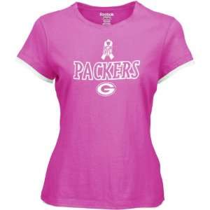  Green Bay Packers Womens T Shirt Reebok NFL Womens Breast Cancer 