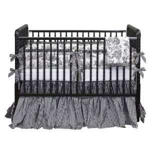  Black Toile Silk Crib Bedding Baby