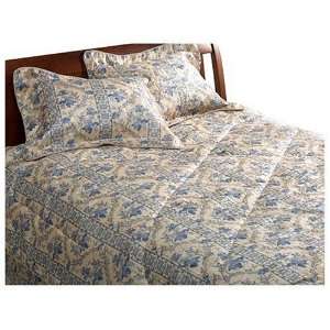   Blue/Green Floral 4 Piece Jacquard Comforter Set