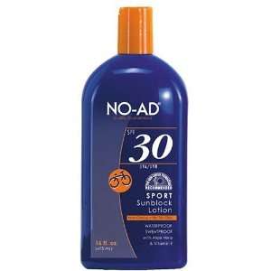  No Ad Sport Sunblock Lotion, SPF 30, 16 Ounces (Pack of 4 