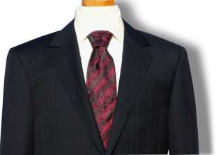 Valentino Navy Burgundy Windowpane 2B $1595 Men Suit  