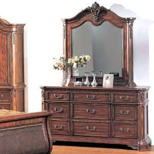  Wildon Home Tipton Dresser and Mirror Set in Dark Cherry Home