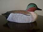 GREEN WING TEAL DUCK DECOY VINTAGE COLLECTABLE OLD SIGNED NICE PAINT 