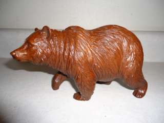 1987 Red Mill Walking Bear Hand Carved Figurine Resin Grizzly Brown 