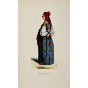  1843 Print Costume Ethnic Jewish Lady Algiers Africa 