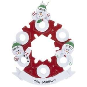 Personalized Hugs and Kisses Family of 3 Christmas Ornament  