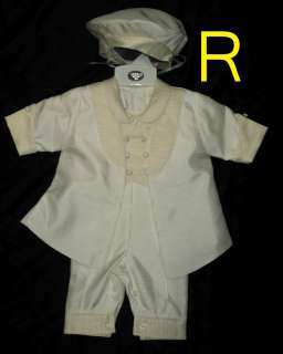 Baby Boy Ivory Baptism Christening OUTFITS SUIT/7H/ Sz XS,S,M,L,XL 