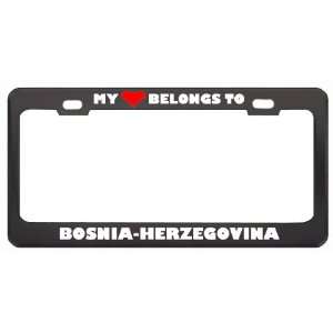  My Heart Belongs To Bosnia Herzegovina Country Flag Metal 