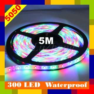 5M SMD 5050 Waterproof Bright Car 300LED Strip Light RGB 12V Free 