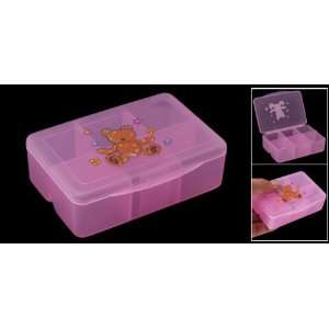  Rosallini Pink Cute Style Rectangle Plastic 6 Grilles Pill 