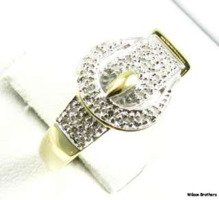 16ctw Diamond BELT BUCKLE Ladies RING   14k W&Y Gold  