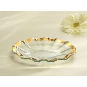  AnnieGlass Ruffle Small Oval Tray Gold