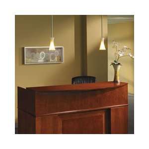   Reception Desk Counter with Wood Veneer Top, Bourbon C