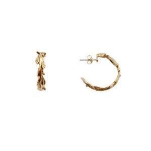  Barse Bronze Branch Hoop Earrings Jewelry