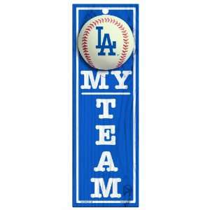  MLB Los Angeles Dodgers 4 by 13 Wood My Team Sign 