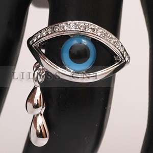 18ct Evil Eye Ring 18K GP use Swarovski Crystal 229RW  