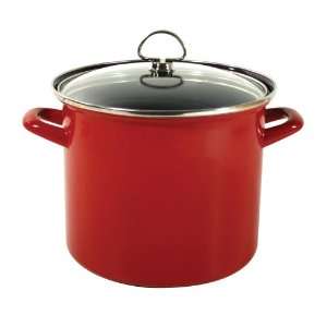  Chantal Enamel On Steel 5.8 Quart Soup Pot, Chili Red 