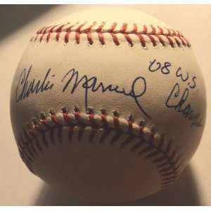  Charlie Manuel Signed Baseball   Official Major League 