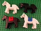 Lego Minifig Horses for Indians Knights Cowboys Lot 2 Black 2 White
