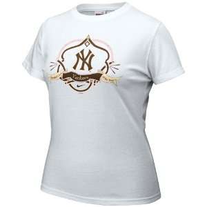  Nike New York Yankees Ladies White Chocolate Candy T shirt 