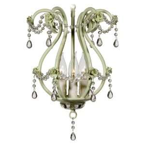  3 light clear beads mimi sage green chandelier