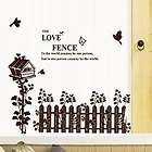 Wall Mural Art Decor Vinyl Decal Sticker Love Fence Living 50*70cm 
