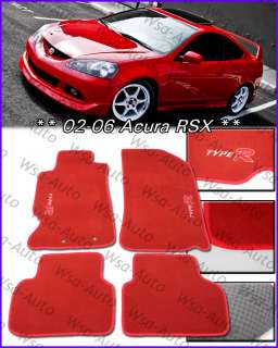 02 06 RSX 4pcs Carpet OEM Floor Mats TYPE R RED Acura Honda Integra 