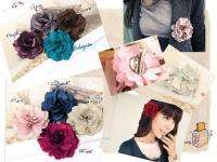 Pcs 3inch Silky Rose Flower Hat Hair Clip Brooch Pin Daisy  