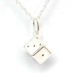  925 Silver Dice Pendant on 18 Chain by TOC Jewelry