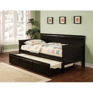 Coaster Trundle Wood Daybed in Black Finish