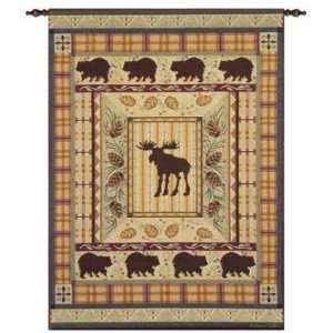  Moose Bears Country Wall Hanging Tapestry 27 x 36