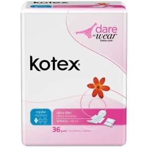 Kotex Ultra Thin Maxi Pads with Wings 36 ct, 2 ct (Quantity of 3)