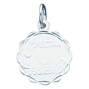  Sterling Silver Special Friend Disc Charm Jewelry