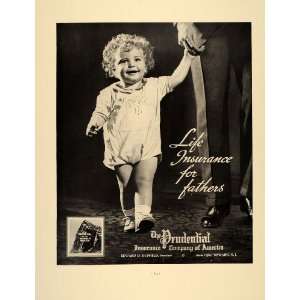  1937 Ad Prudential Insurance Life Father Baby Walking 