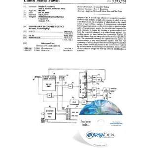    NEW Patent CD for STORED LOGIC RECOGNITION DEVICE 