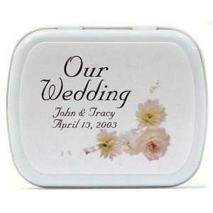  White Flowers Personalized Wedding Favor Mint Tins Health 