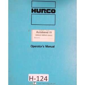   Autobend IV Single Servo Drive Gauging System Manual Hurco Books
