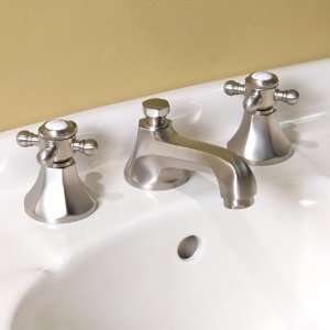 New York Widespread Lavatory Faucet with Contemporary Metal Cross 