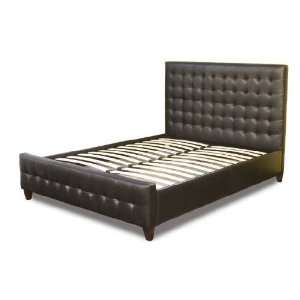 Diamond Sofa ZENBEDEKINGM Zen Eastern King Size Leather Tufted Bed in 
