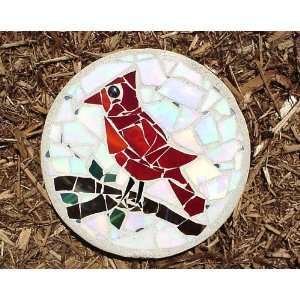  Stained Glass Stepping Stone with Cardinal Design Patio 