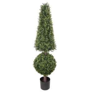   Ft Artificial Silk Boxwood Ball & Cone Topiary In pot