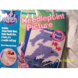  Beginners Dolphin Needlepoint Picture DIY Craft Kit 6 X 
