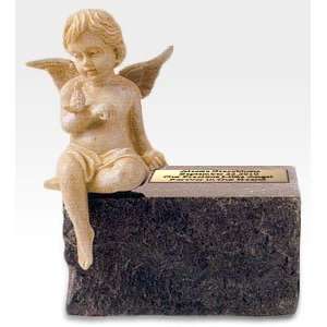   Marble With Angel Cremation Urn And Memorial Name Plate Home