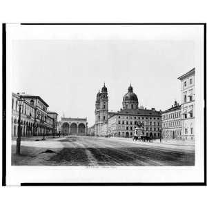 Munich. Odeon Platz,Germany,plaza 1860s 