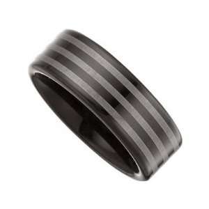   Immersion Plated & Laser Striped Band   08.00 / BLACK IMMERSE PLATING