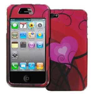   Pink Hearts Design Hard Case Cover for Apple iPhone 4S Electronics