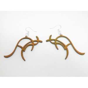    Tangerine Australian Jumping Kangaroo Wooden Earrings GTJ Jewelry